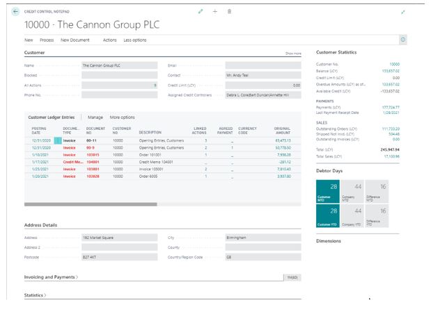 Credit Control Notepad screenshot